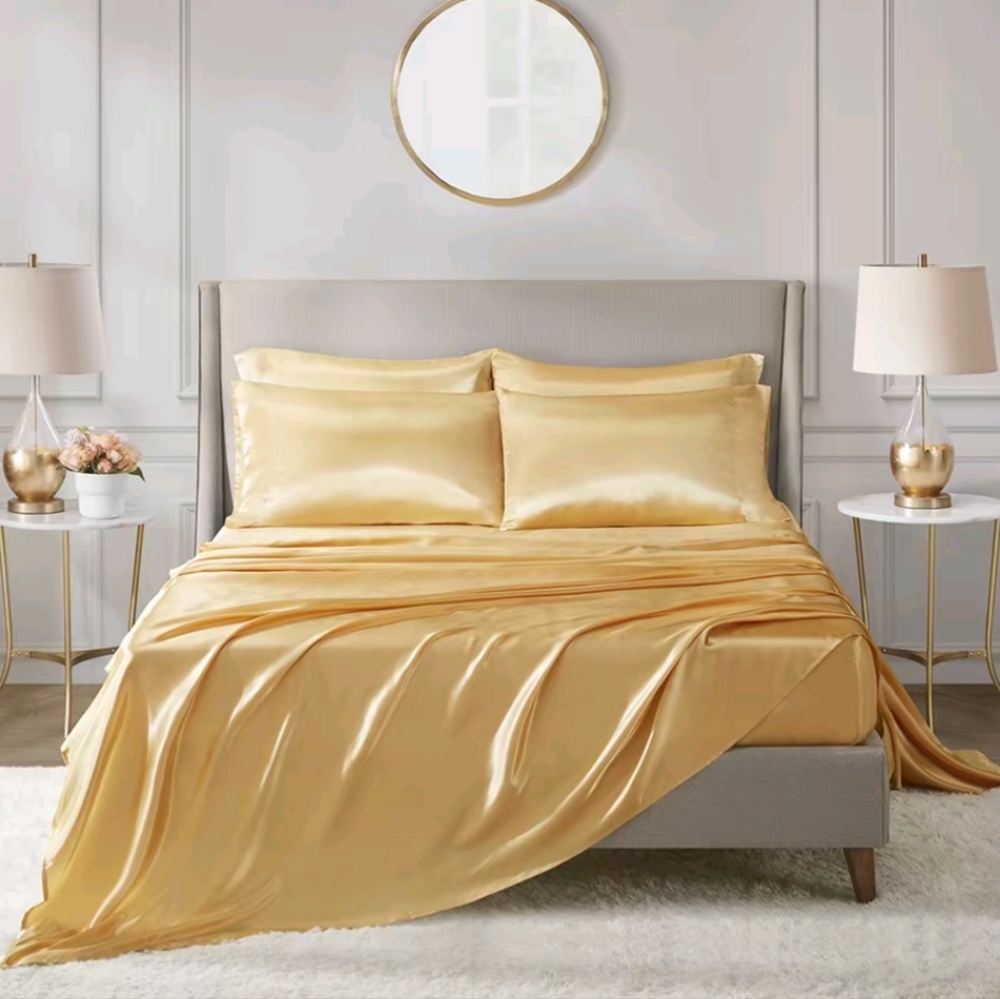 Queen satin 6 piece sheet set
